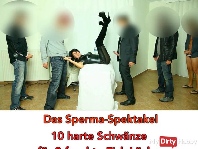 Das Sperma-Spektakel. 10 harte Schwänze für 3 feuchte Fick-Löcher