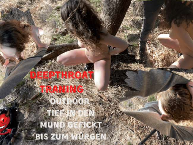 Deepthroat Traning Outdoor bis zum würgen