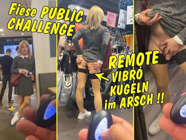 Ganz fiese Public Challenge! Mit Remote Vibro Kugeln im Arsch beim Shoppen!