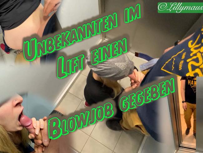 Unbekannten im Lift einen Blowjob gegeben