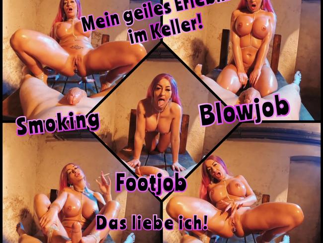 Mein geiles Erlebnis im Keller! Smoking, Blowjob,Footjob