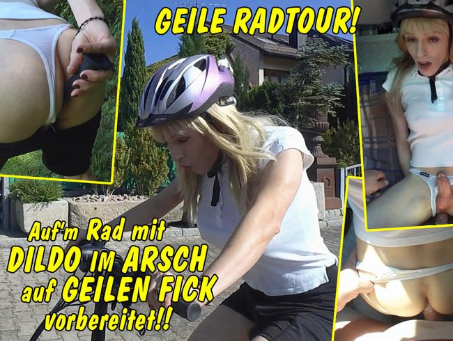 Die geile Radtour! Beim radeln mit Dildo im Arsch auf geilen Fick vorbereitet!!