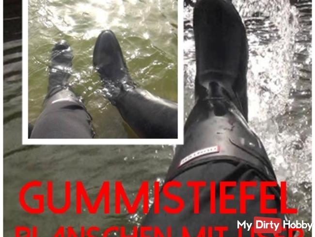 Gummistiefel planschen mit User