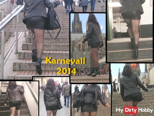 Latexwidow feiert Karnevall in Köln mit Nahtnylons