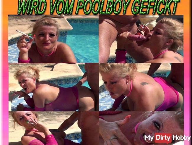 Heisse rauchende MILF wird vom Poolboy gefickt