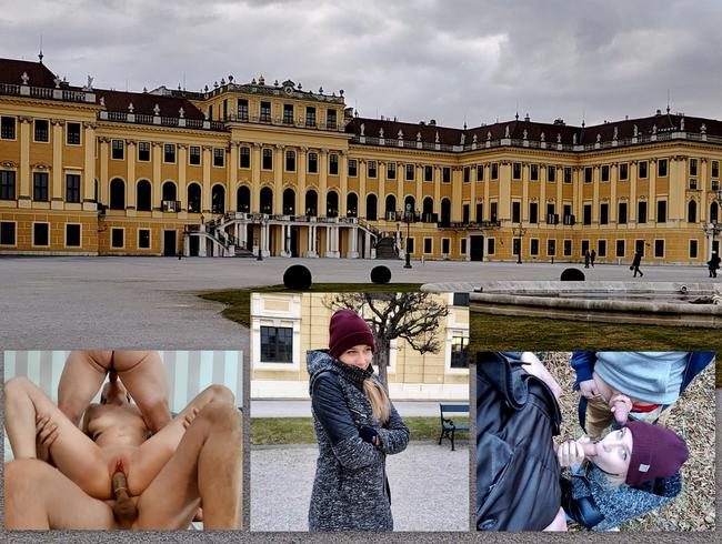 Zwei Fremde am Schloss Schönbrunn aufgerissen und abgefickt